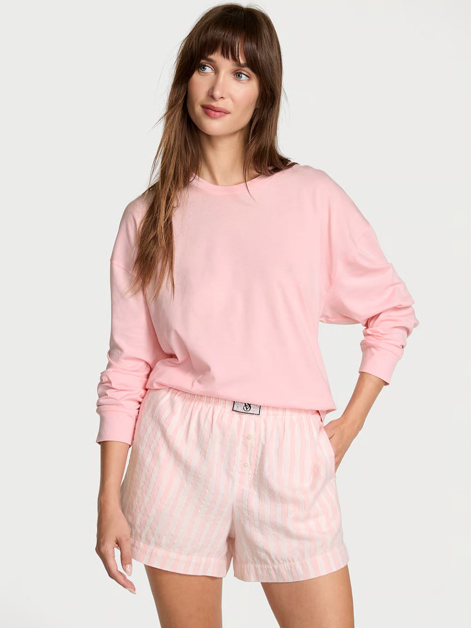Піжамний комплект від Victoria's Secret -Flannel Long-Sleeve Short Tee-Jama Set