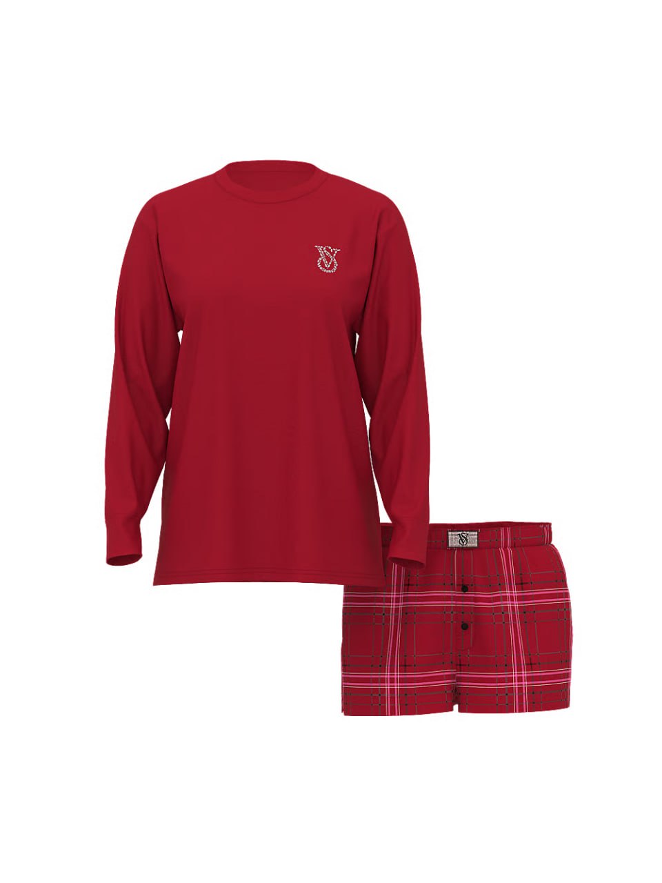Піжамний комплект від Victoria's Secret - Flannel Long-Sleeve Short Tee-Jama Set