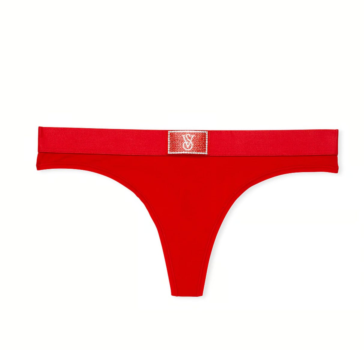 Cтрінги з блискучим логотипом від Victoria’s Secret - Logo Cotton Shine Patch Thong Panty