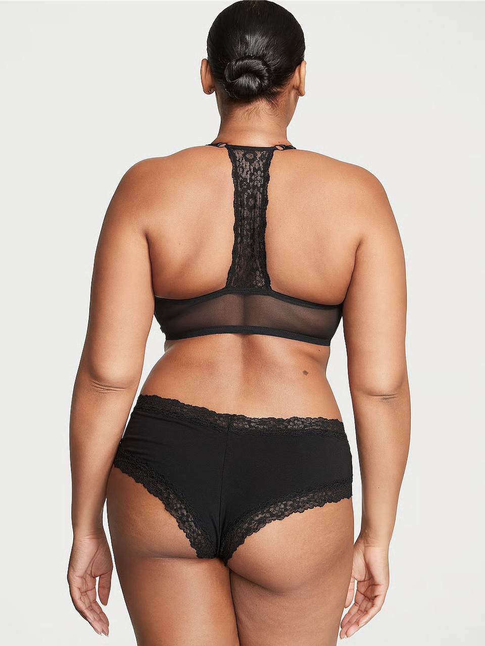 Трусики з мереживом від Victoria’s Secret - Lace-Waist Cotton Cheeky Panty