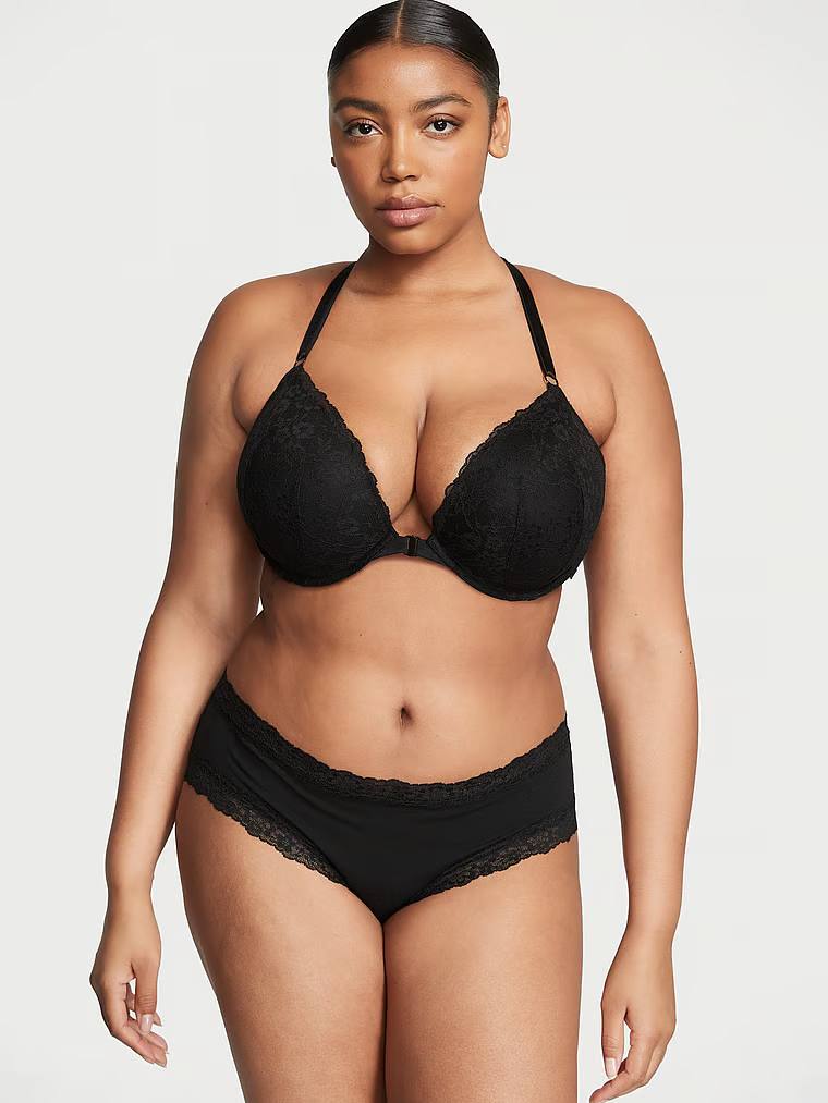 Трусики з мереживом від Victoria’s Secret - Lace-Waist Cotton Cheeky Panty