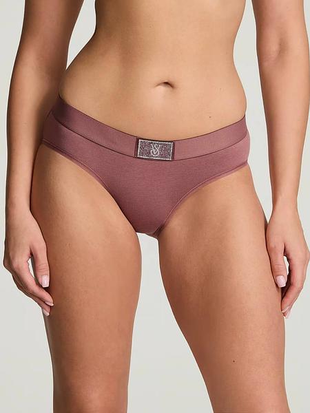 Трусики з блискучим логотипом від Victoria’s Secret - Logo Cotton Shine Patch Hiphugger Panty зображення