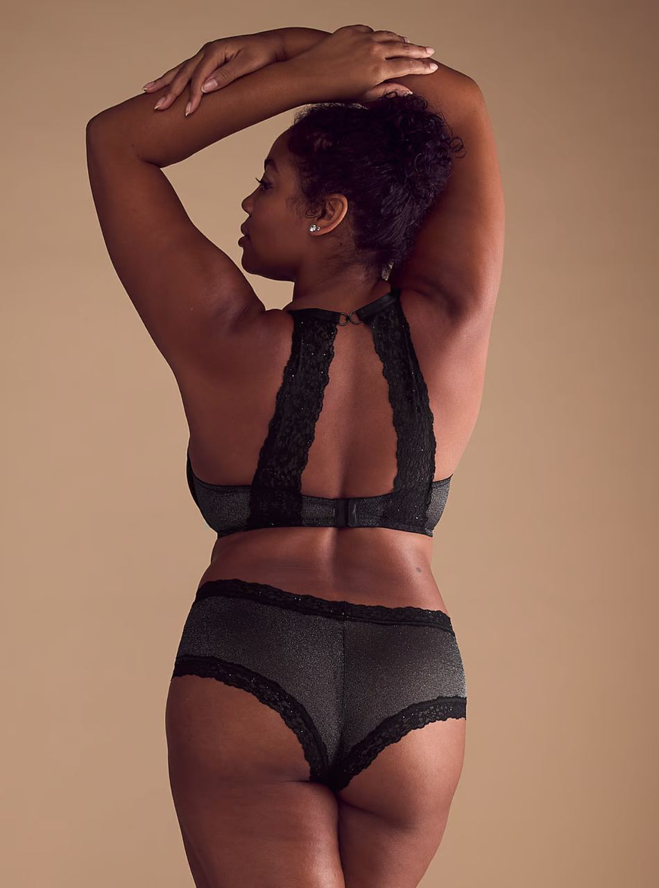 Трусики з мереживом від Victoria’s Secret - Sequin Posey Mesh Cheeky Panty