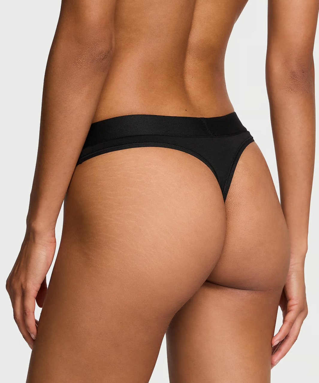 Cтрінги з блискучим логотипом від Victoria’s Secret - Logo Cotton Shine Patch Thong Panty