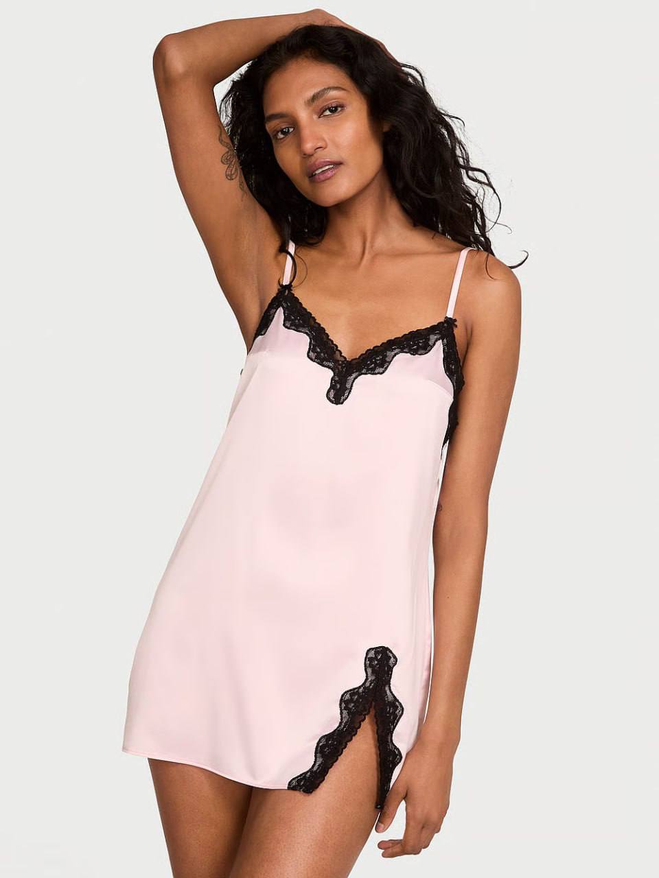 Нічна сорочка від Victoria's Secret - Tease Satin Lace-Trim Mini Slip Dress