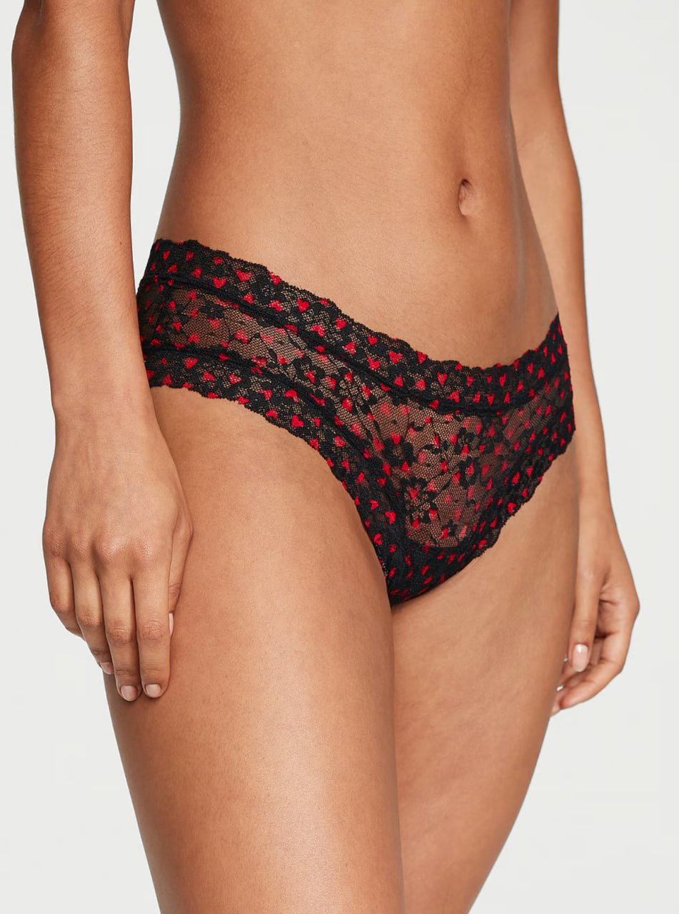 Чорний комплект з принтом серця  від Victoria’s Secret - Sexy Tee Smooth Push-Up Bra / Lace Cheeky Panty 