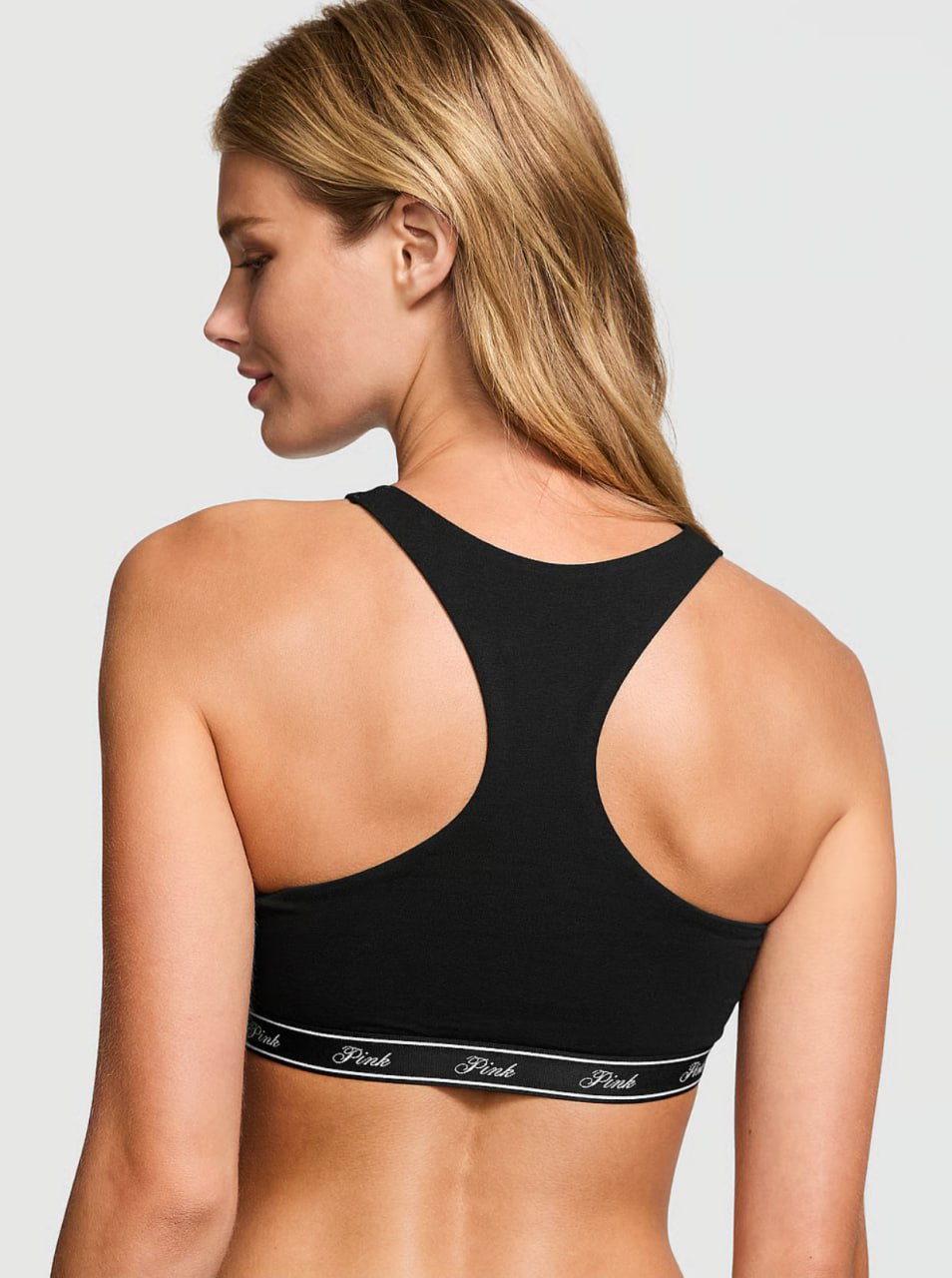 Топ-бра від PINK - Logo Cotton Racerback Bralette